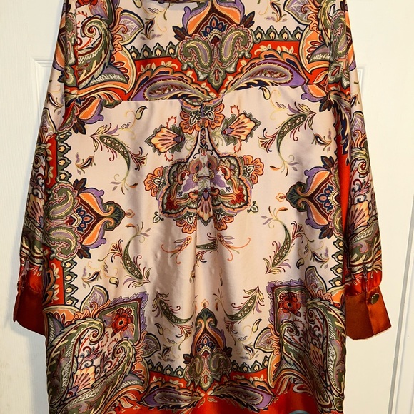 Zara designer feel 2023 blogger favorite medallion slinky dress size lrg - Picture 2 of 3